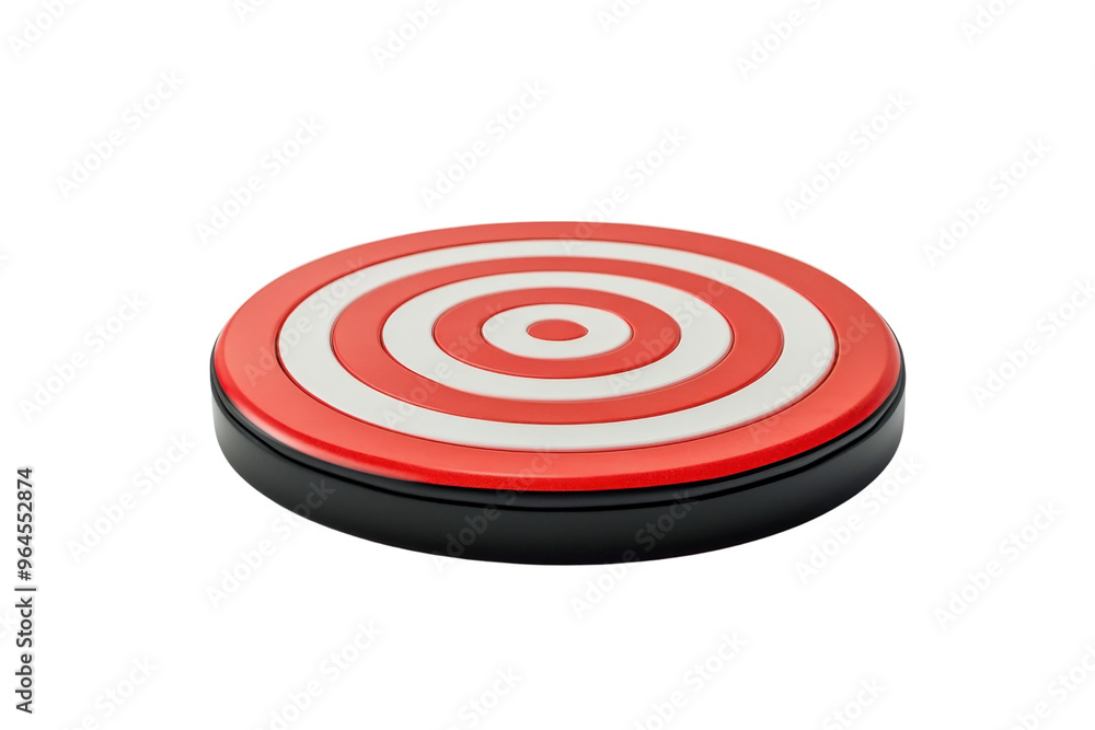 Close-up of a red and white bullseye target on a transparent background. ideal for concepts of accuracy, focus, and goal setting. Close-up of a red and white bullseye target on a transparent background. ideal for concepts of accuracy, focus, and goal setting.