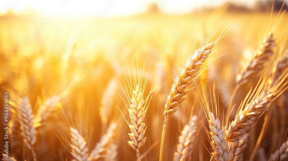 Golden Wheat Stalks Swaying in the Sunset, A Field of Grain Ready for Harvest Golden Wheat Stalks Swaying in the Sunset, A Field of Grain Ready for Harvest