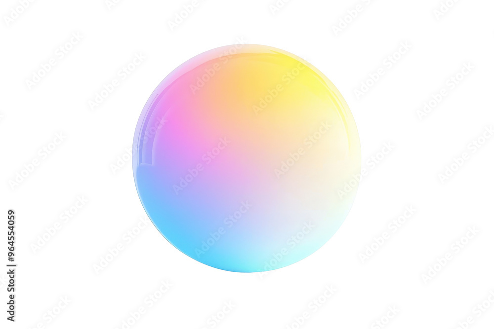 Colorful gradient bubble with a glossy finish, showcasing vibrant hues of yellow, pink, and blue on a transparent background. Colorful gradient bubble with a glossy finish, showcasing vibrant hues of yellow, pink, and blue on a transparent background.