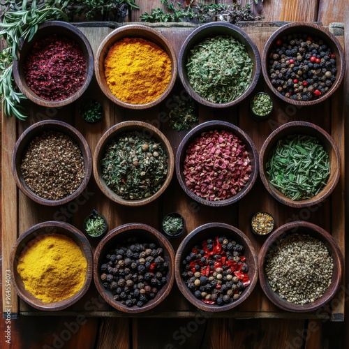 spices in bowls 