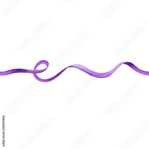 Seamless silk ribbon in purple color as a symbol of World Prematurity Day,alzheimer's day, cancer day, epilepsy and caregivers day. Watercolor illustration isolated on white background