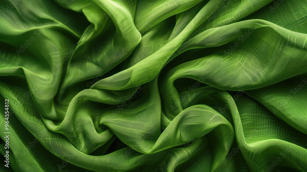 Fototapeta premium Background of green fabric texture