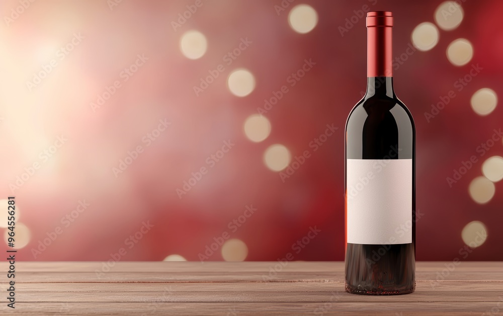 Fototapeta premium Personalized wine bottle with custom label, festive occasion, 3D illustration