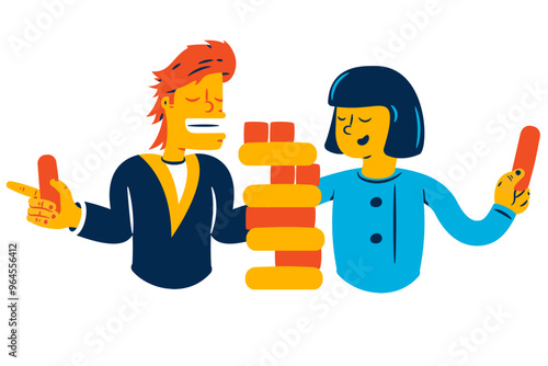 Man and woman playing a game