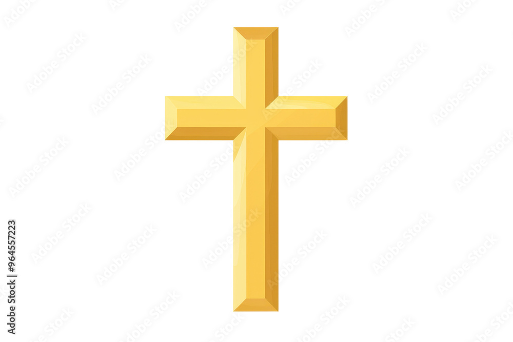 Golden Christian cross icon isolated on transparent background, symbolizing faith and spirituality in Christianity, ideal for religious themes. Golden Christian cross icon isolated on transparent background, symbolizing faith and spirituality in Christianity, ideal for religious themes.
