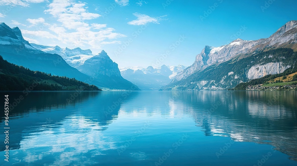 A Calm Lake Surrounded by Snow-Capped Mountains A Calm Lake Surrounded by Snow-Capped Mountains