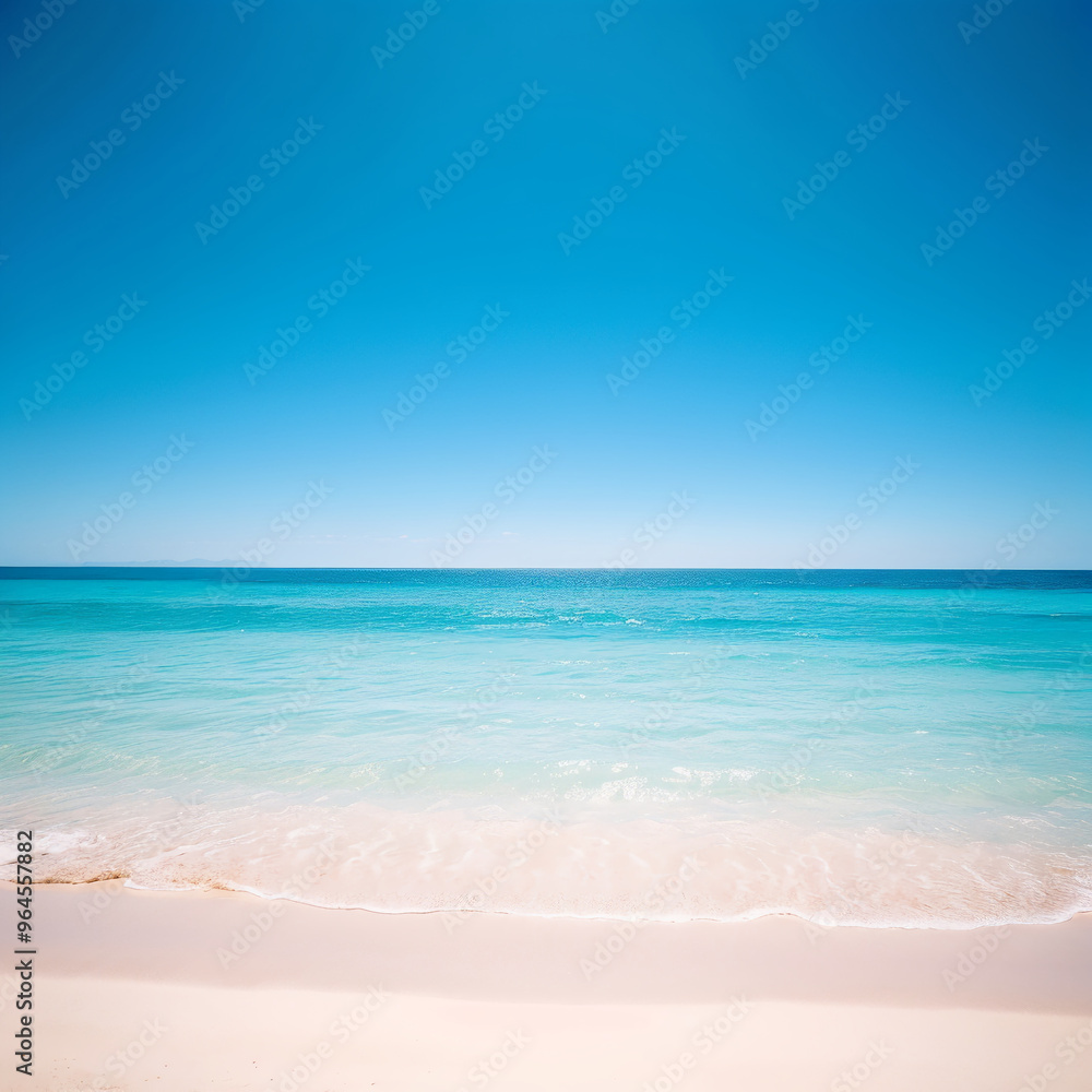 Obraz premium Serene Tropical Beach with Clear Blue Water and Sky