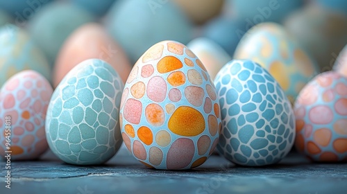 Easter Eggstravaganza: Vibrant Pastel Mosaic of Cozy Holiday Patterns photo