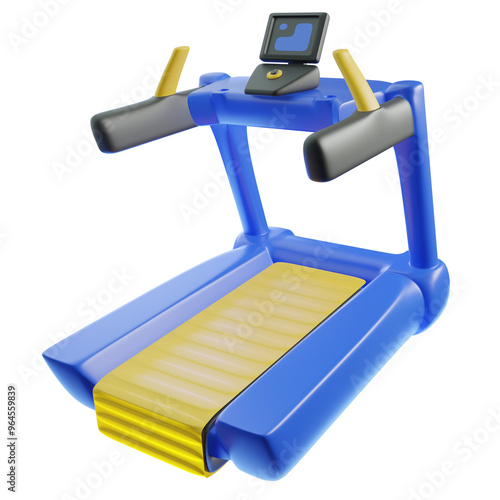 3D Render of a Treadmill, Ideal for Fitness and Gym-Themed Projects. Clipart for Exercise Machines, Running Workouts, and Active Lifestyle Designs. photo