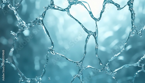 Vivid shattered glass with chaotic shards and light reflections