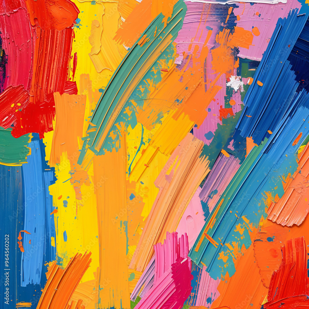 Fototapeta premium Multicolor Abstract Paint on Canvas
