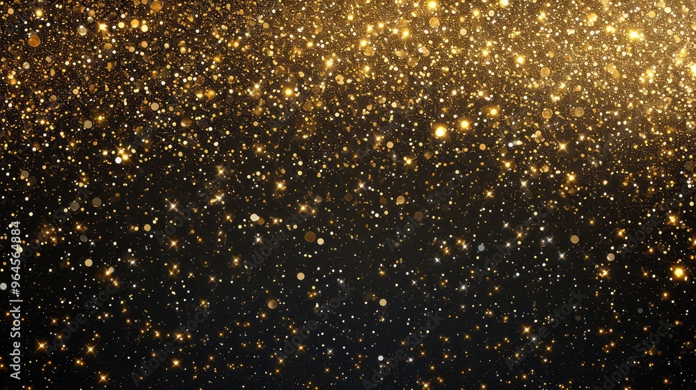 A shimmering golden background filled with sparkling particles, perfect for festive or celebratory themes. A shimmering golden background filled with sparkling particles, perfect for festive or celebratory themes.