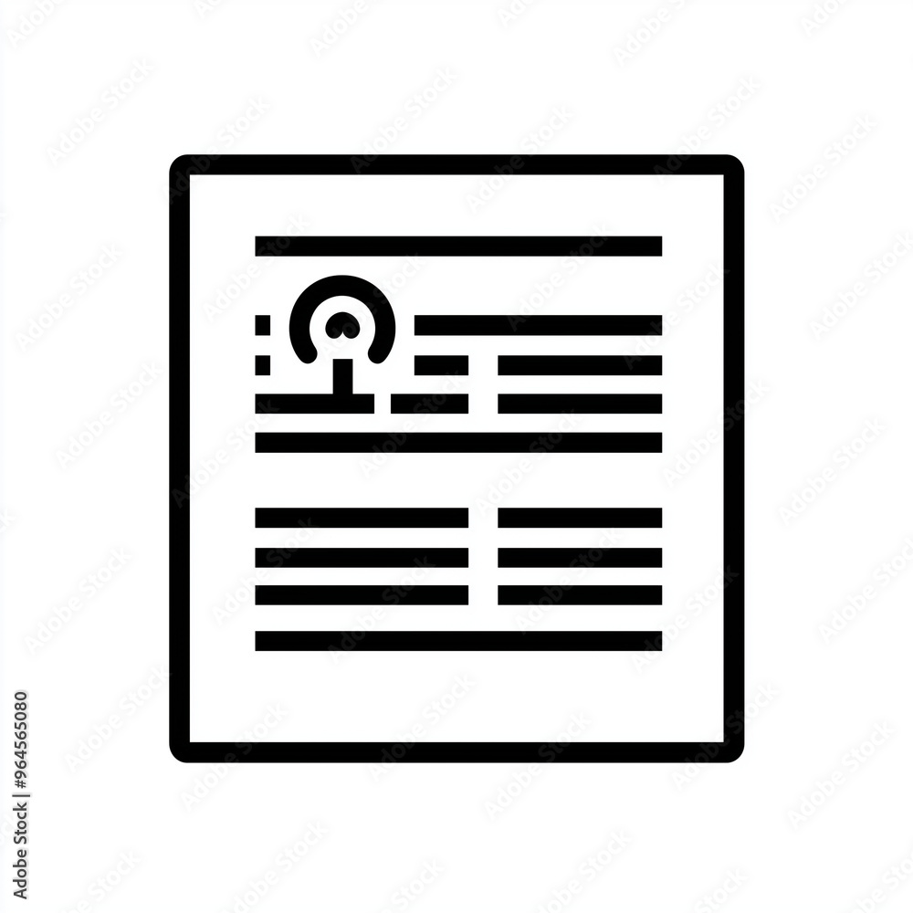 Simple news icon with a newspaper and bold lines representing headlines Simple news icon with a newspaper and bold lines representing headlines
