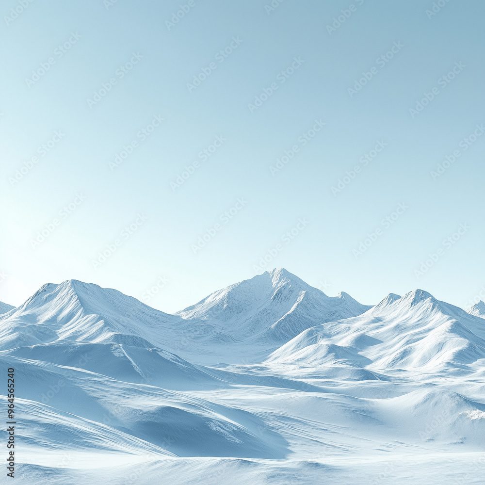 Snow-covered mountains and a clear, crisp winter sky, depicting extreme cold weather Snow-covered mountains and a clear, crisp winter sky, depicting extreme cold weather