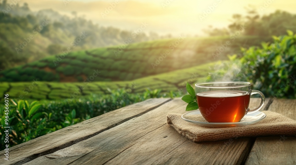Tea Time in a Green Tea Plantation Tea Time in a Green Tea Plantation