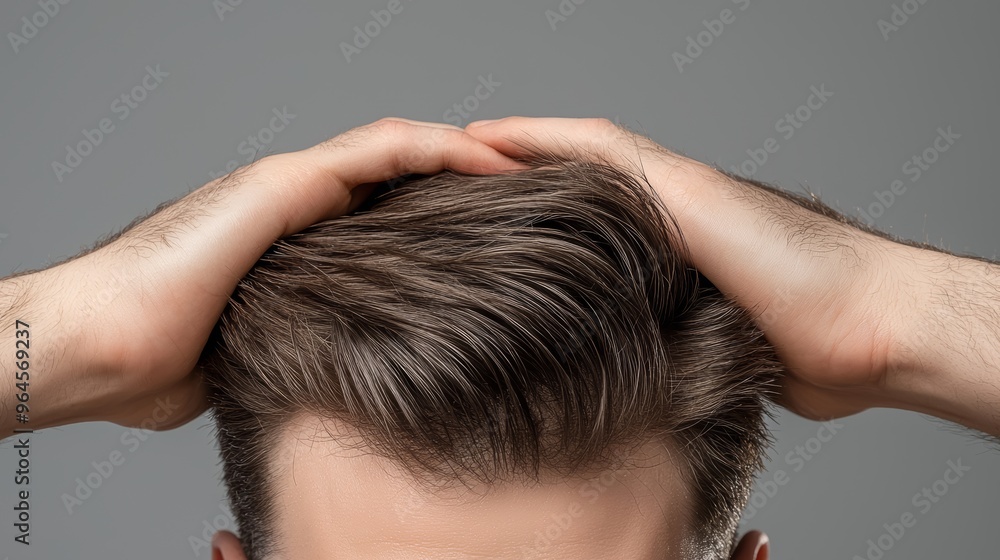 Naklejka premium Symmetry in Hair Growth and Distribution, Discuss how hair follicles are symmetrically distributed across the scalp and body, contributing to balanced hair growth patterns