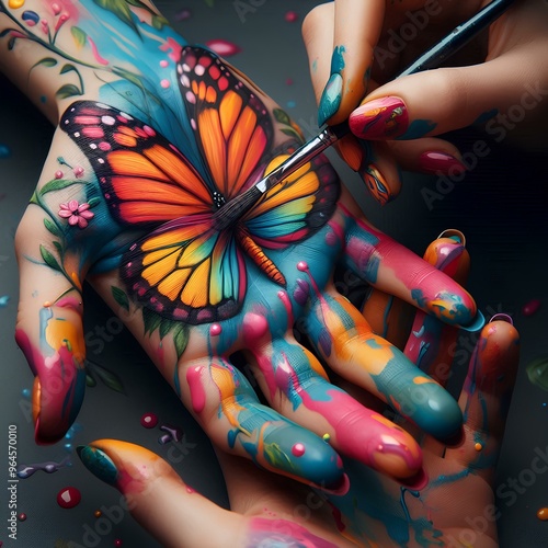 butterfly on hand