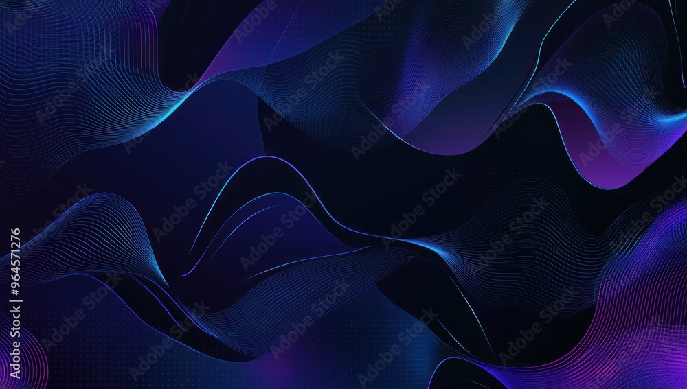 Obraz premium Abstract Blue and Purple Waves