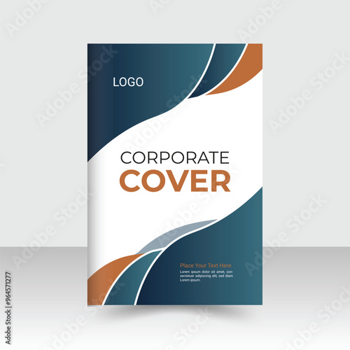  Book cover design, layout in A4 size Business abstract vector template.