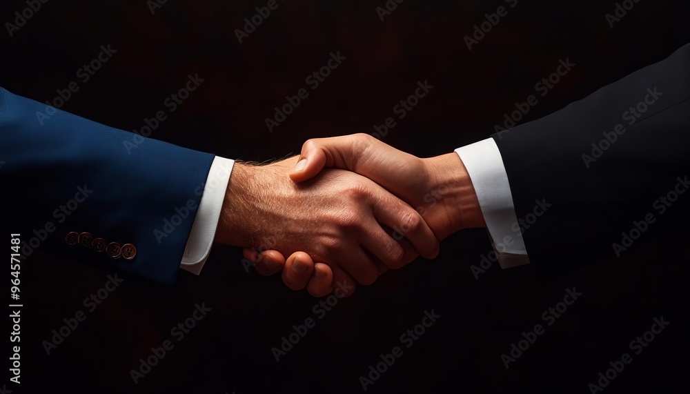 A close-up view of two individuals shaking hands, symbolizing agreement, partnership, or business collaboration. A close-up view of two individuals shaking hands, symbolizing agreement, partnership, or business collaboration.