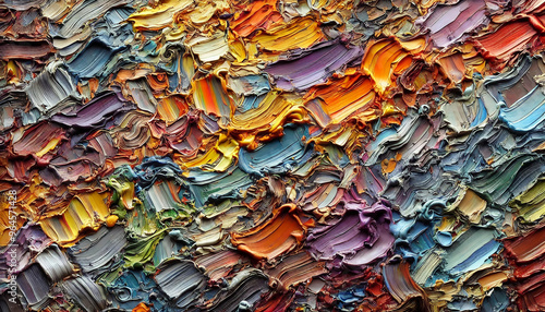 Wallpaper Mural Multicolored Abstract Paint Texture in Closeup Torontodigital.ca