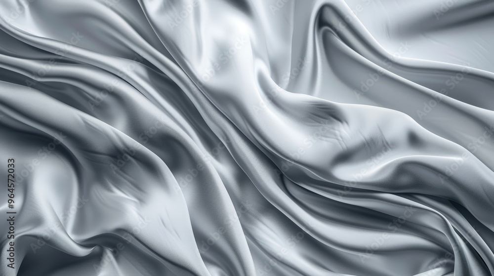 Silk satin fabrics in various shades of grey gently drift, creating a sense of elegance and fluidity, accentuated by soft, diffused lighting Silk satin fabrics in various shades of grey gently drift, creating a sense of elegance and fluidity, accentuated by soft, diffused lighting