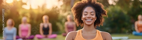 Smiling Yoga Instructor Gui...