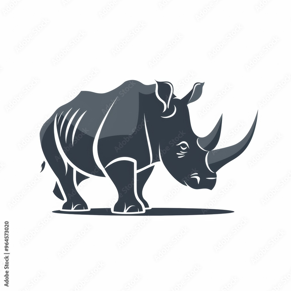 Fototapeta premium Rhino logo design with vector concept on white background