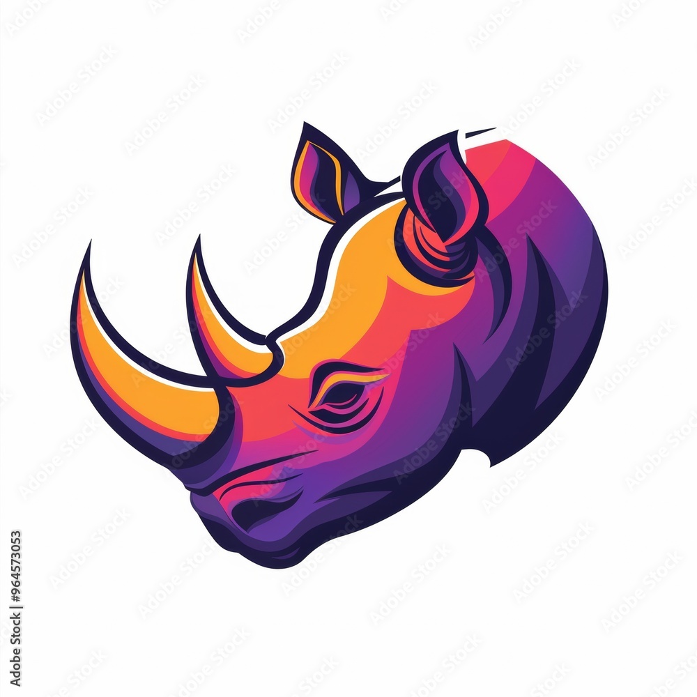 Rhino logo design with vector concept on white background Rhino logo design with vector concept on white background
