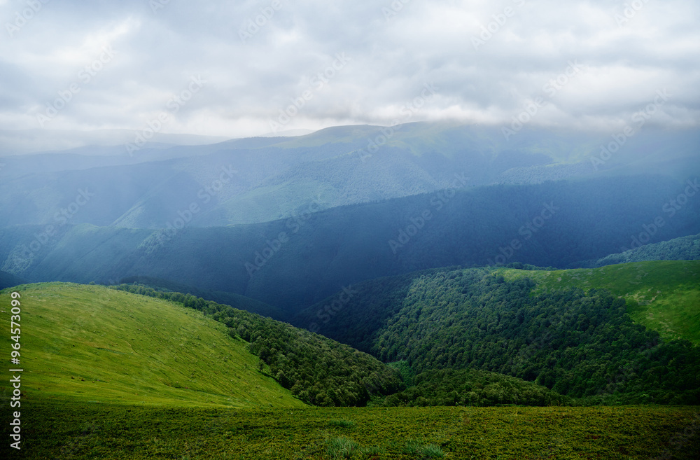 Beautiful mountains landscape with green hills. Carpathians, Ukraine. Beautiful mountains landscape with green hills. Carpathians, Ukraine.