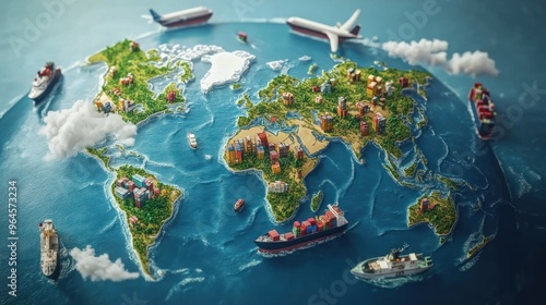 Global Trade and Transportation: A Miniature World Map