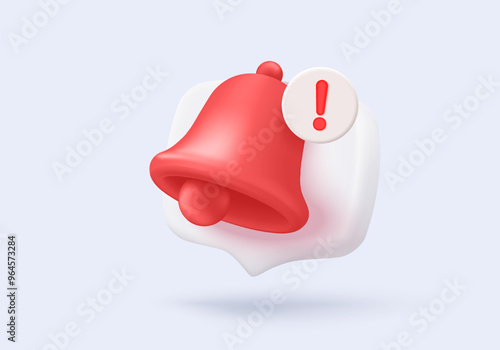 3d red danger attention for help or emergency notice alert on rescue warning. loud alert important for security urgency concept. 3d warning urgent buttons icon vector render illustration