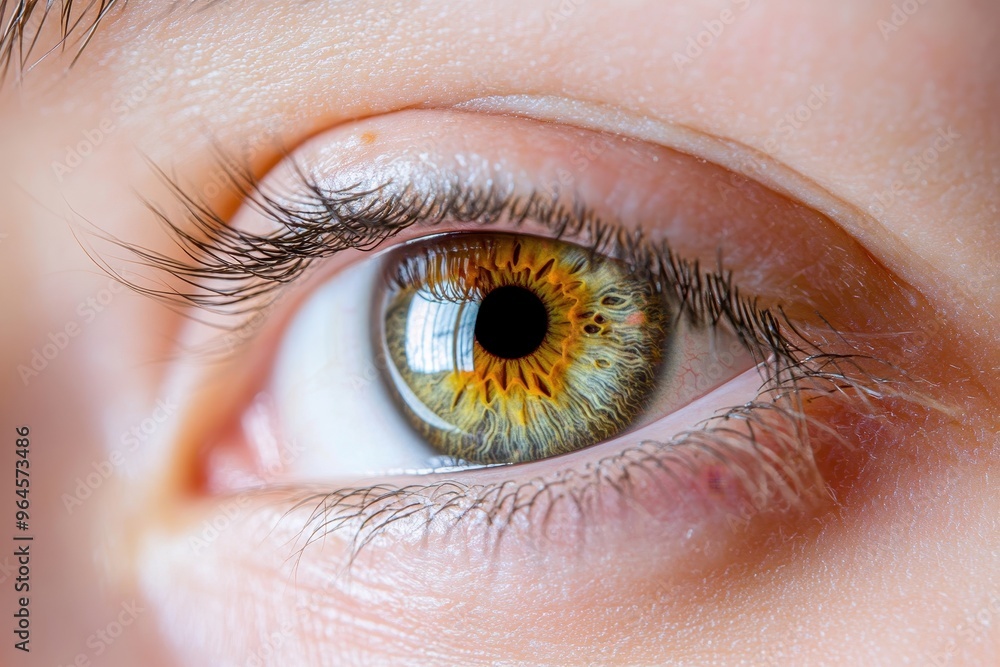 Fototapeta premium Intense Close-Up of Irritated Eye with Redness and Discomfort