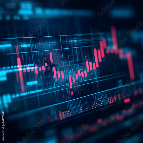 3D Financial Chart Visualization Demonstrating Steady Growth and Progress