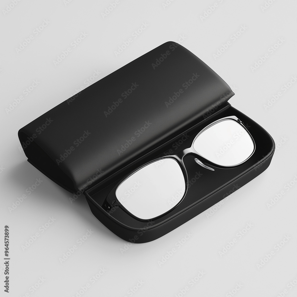 Black Sunglasses Glasses Case Slide Slides Blank Mockup Fashion Design Product Isolated Black Sunglasses Glasses Case Slide Slides Blank Mockup Fashion Design Product Isolated