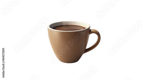 Isolated cup filled with dark coffee, perfect for a morning caffeine fix