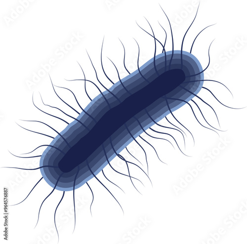 Escherichia Coli Bacteria or E. Coli Illustration Isolated on White Background photo