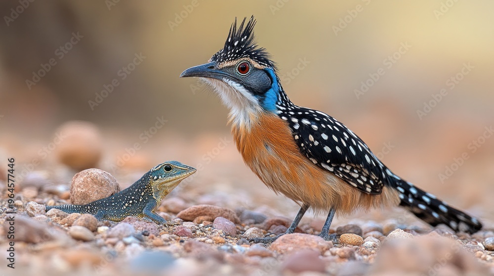 A Striking Encounter: A Roadrunner and a Lizard A Striking Encounter: A Roadrunner and a Lizard