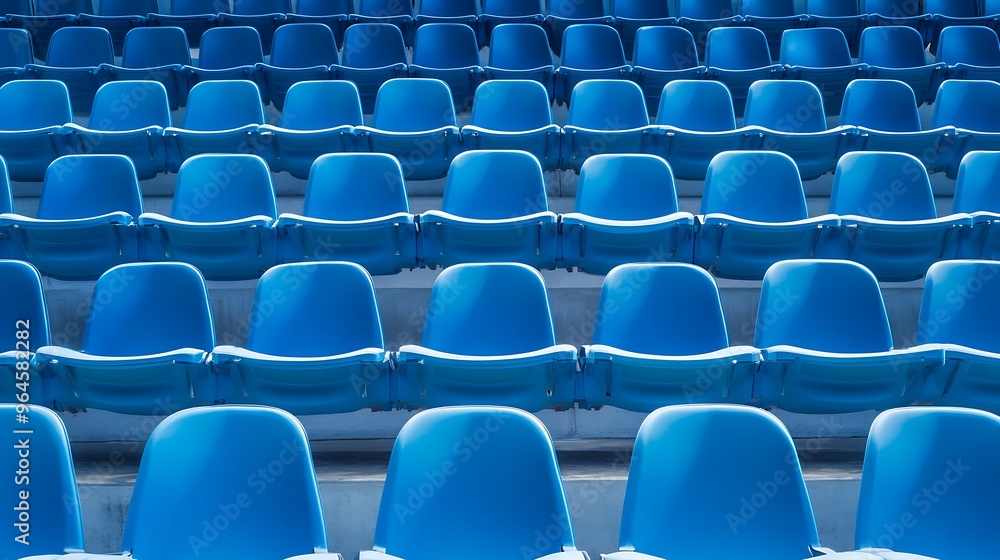 Empty Blue Seats in a Stadium Empty Blue Seats in a Stadium