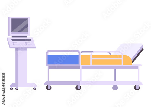 Resuscitation furniture simple line style isolated concept 