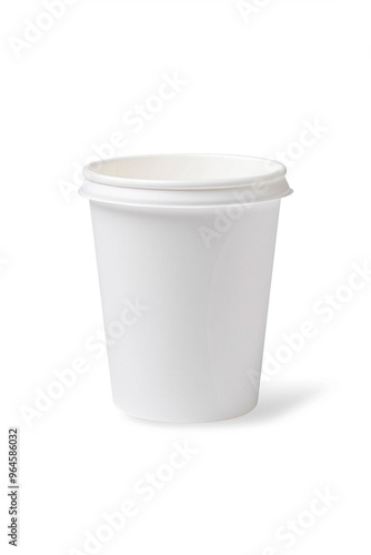 Simple white paper takeout coffee cup