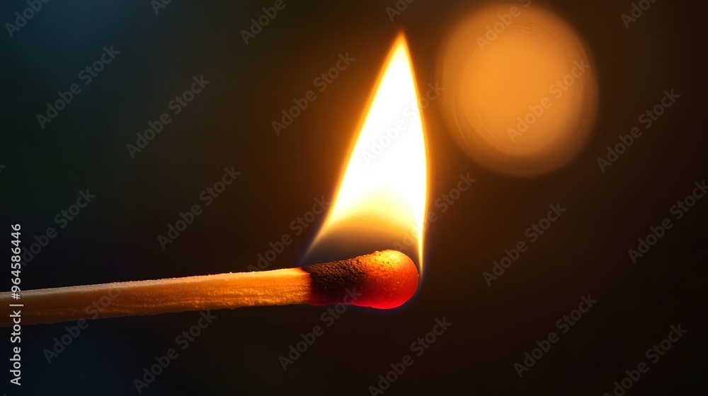 Phosphorus Match: A close-up of a lit match head, with the red phosphorus igniting and a small flame, set against a dark background.
Phosphorus Match: A close-up of a lit match head, with the red phosphorus igniting and a small flame, set against a dark background.