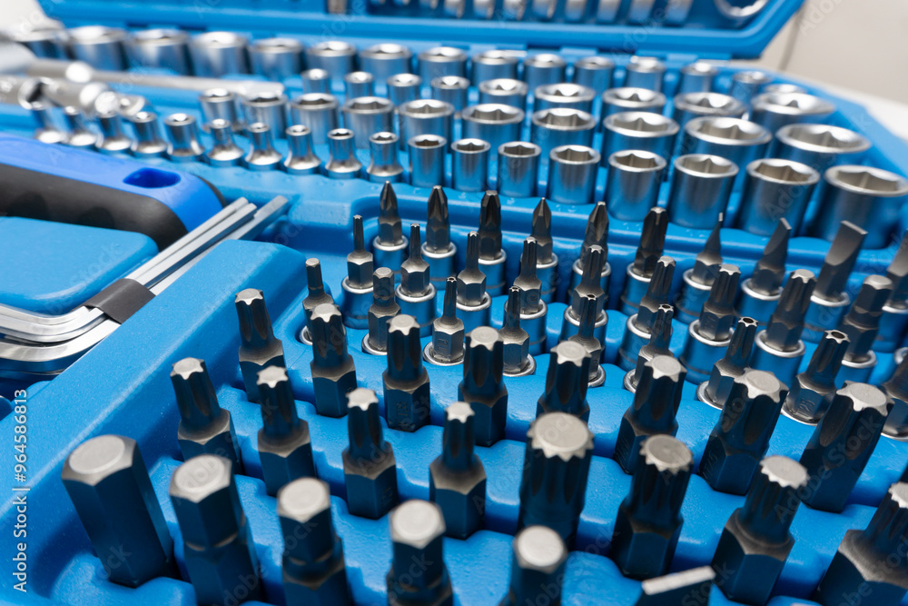 Socket wrench tool set close up Socket wrench tool set close up