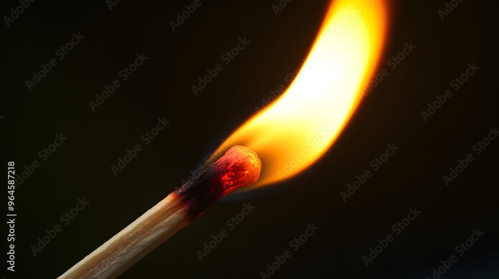 Phosphorus Match: A close-up of a lit match head, with the red phosphorus igniting and a small flame, set against a dark background.
Phosphorus Match: A close-up of a lit match head, with the red phosphorus igniting and a small flame, set against a dark background.