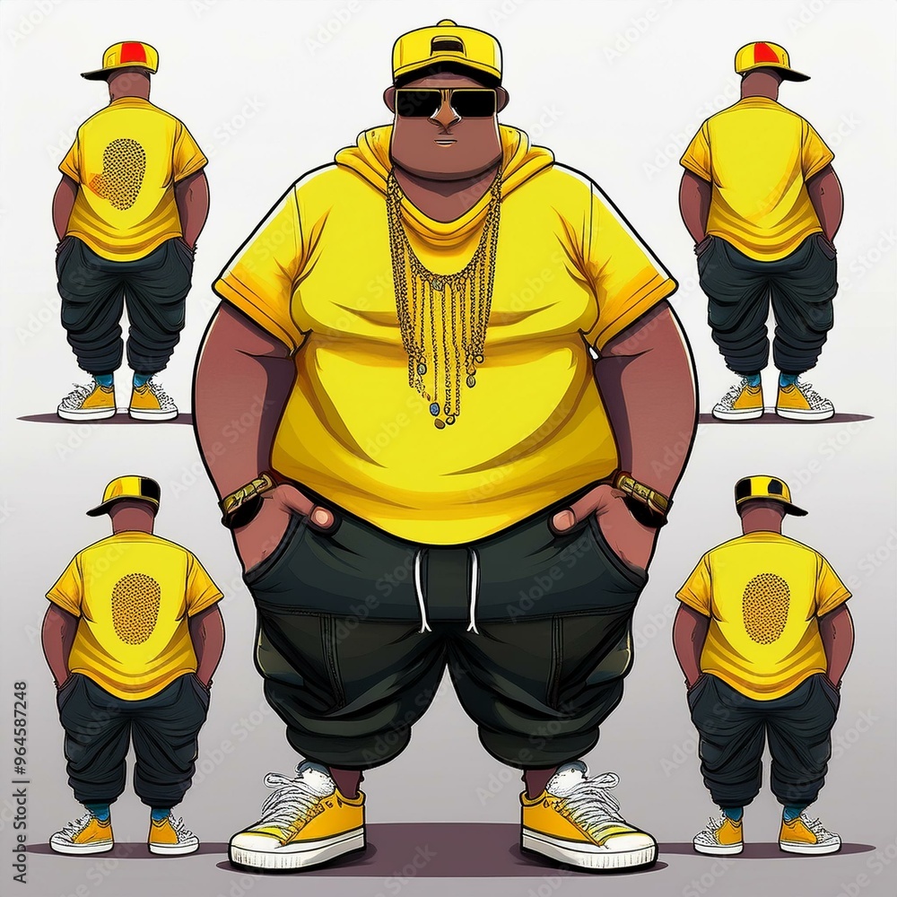 Fototapeta premium Comic Strassen Kunst Hip Hop Karikatur