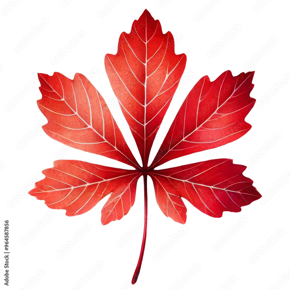 Vibrant red autumn leaf illustration on black Vibrant red autumn leaf illustration on black