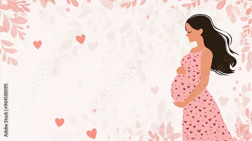 Expecting Joy: Pregnancy and Parenthood Banner Design with Copy Space.