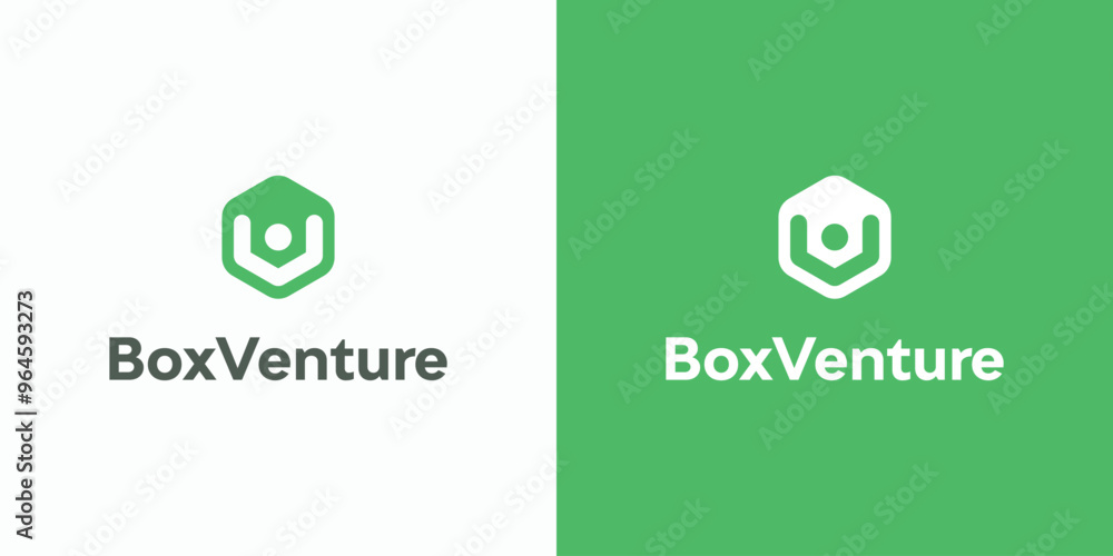 Vector logo design of initial letter V in hexagon shape with modern ...