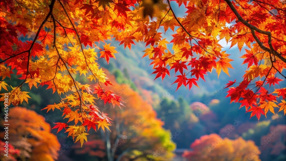 Vibrant autumn maple leaves in Naejangsan National Park, South Korea Vibrant autumn maple leaves in Naejangsan National Park, South Korea