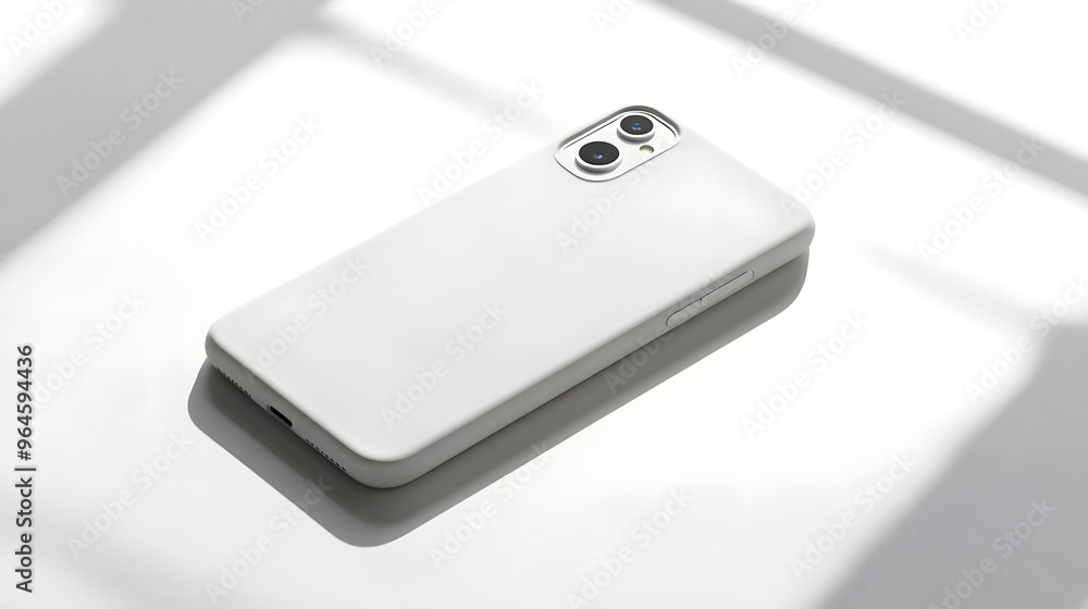 Simple Phone Case: A plain, white phone case with a minimalist design, lying flat on a white background, with crisp shadows for definition.
Simple Phone Case: A plain, white phone case with a minimalist design, lying flat on a white background, with crisp shadows for definition.